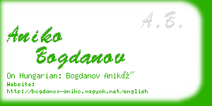 aniko bogdanov business card